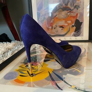 LFL by Lust for Life blue suede stilettos